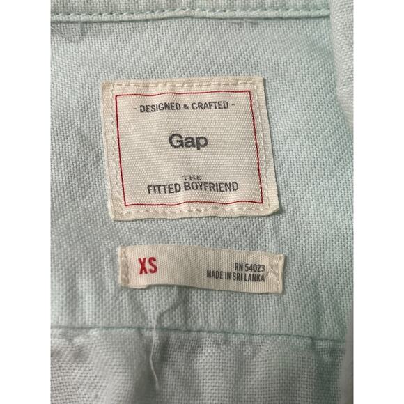 Gap The Fitted Boyfriend Women's Mint Green Long Sleeve Button Down Shirt Top XS - Picture 4 of 5